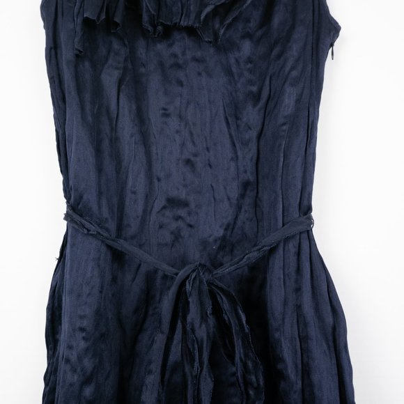 J. CREW navy blue silk blend sleeveless ruffle dress size 6 - Picture 5 of 11